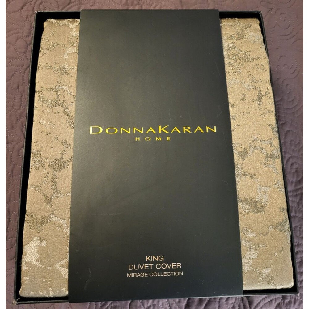 NIP Donna Karan Home KING Duvet Cover Mirage Collection Mink (Brown) MSRP $750